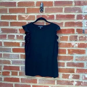 Black Sleeveless Knit Blouse